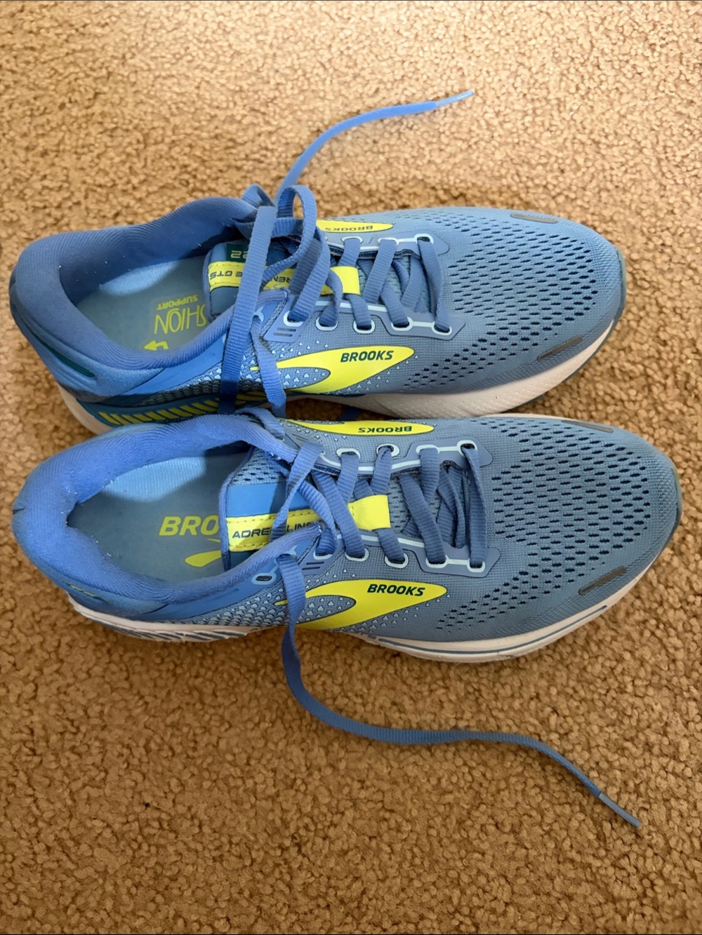 Brooks Light Blue Running Sneakers with Yellow Highlights*see additional details